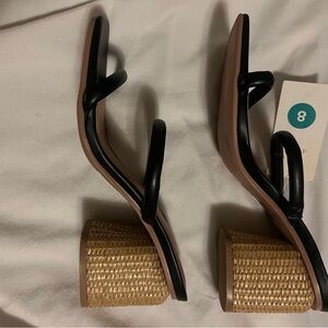 a new day Black and Tan Heeled Sandals